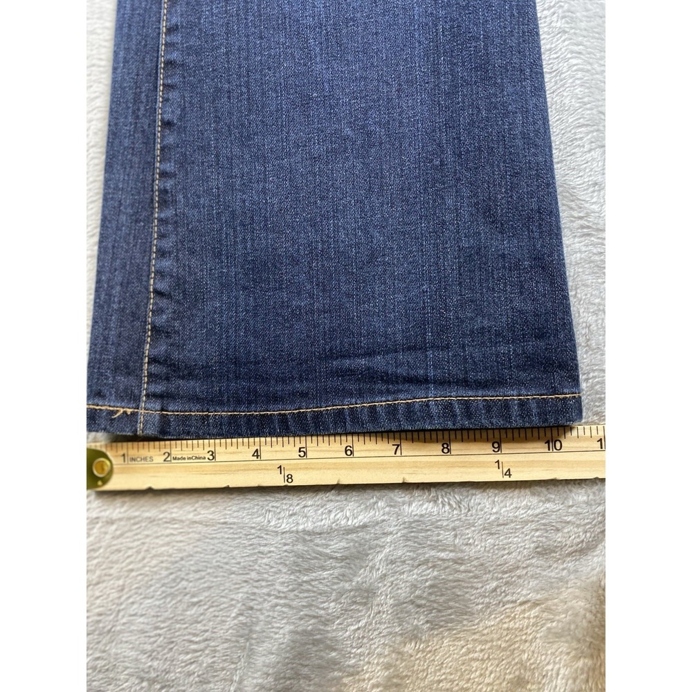 Ann Taylor LOFT Jeans Women's Flare Dark Size 4 Snap Flat Back pockets 30x32 - Picture 7 of 11
